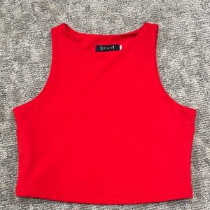 Women's Red Crop Top Workout